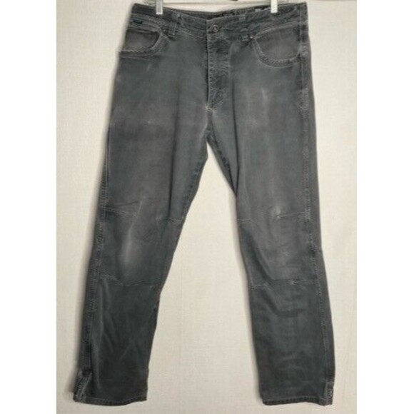 Kuhl Rydr Vintage Patina Dye Hiking Outdoor Work Pants Men Size 34X34 Gray/Black